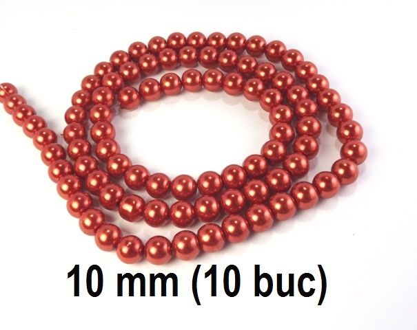 Perle de sticla, 10 buc, 10 mm