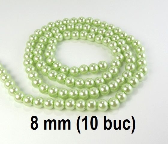 Perle de sticla, 10 buc, 8 mm, cod :VDS-8MM