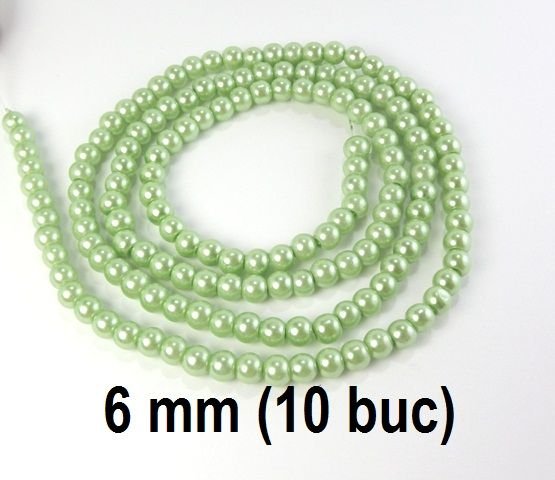 Perle de sticla, 10 buc, 6 mm, P6-V