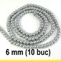 Perle de sticla, 10 buc, 6 mm, PS-G