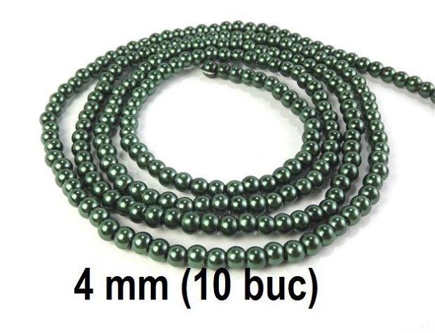 Perle de sticla, 10 buc, 4 mm