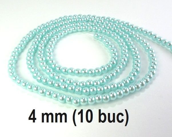 Perle de sticla, 10 buc, 4 mm, PS4-B