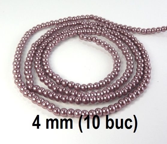 Perle de sticla, 10 buc, 4 mm, PS4-CF