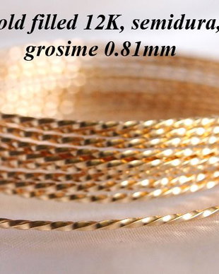 Sarma gold filled 12k, rasucita, 0.81mm (0.1)