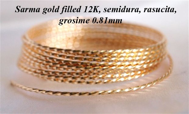 Sarma gold filled 12k, rasucita, 0.81mm (0.1)