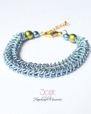 Bratara chainmail - albastru