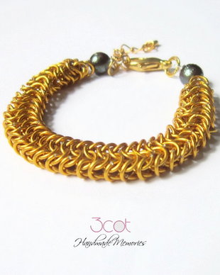 Bratara chainmail - auriu