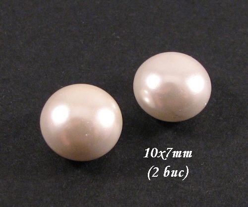 4142 - (2 buc) Perle tip Mallorca cabochon 10x7mm