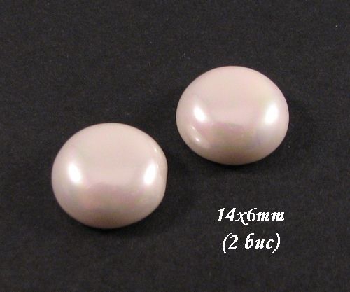 4143 - (2 buc) Perle tip Mallorca cabochon 14x6mm