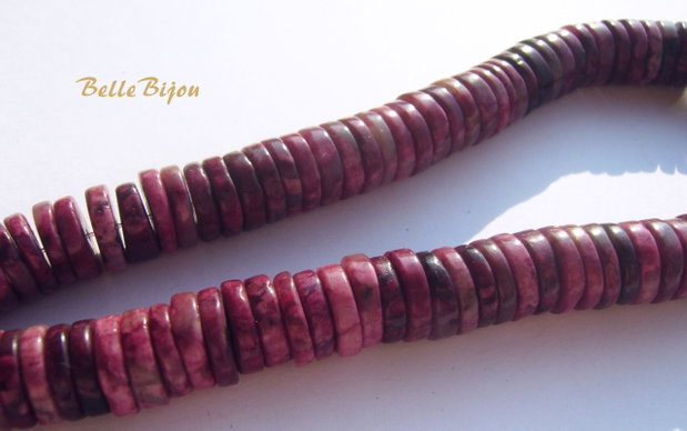 (5 buc) Jasper heishi aprox 10.5x2-3 mm