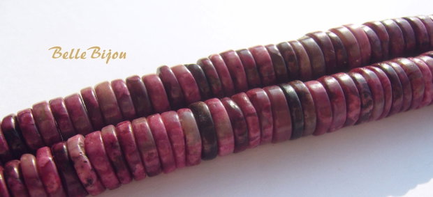 (5 buc) Jasper heishi aprox 10.5x2-3 mm