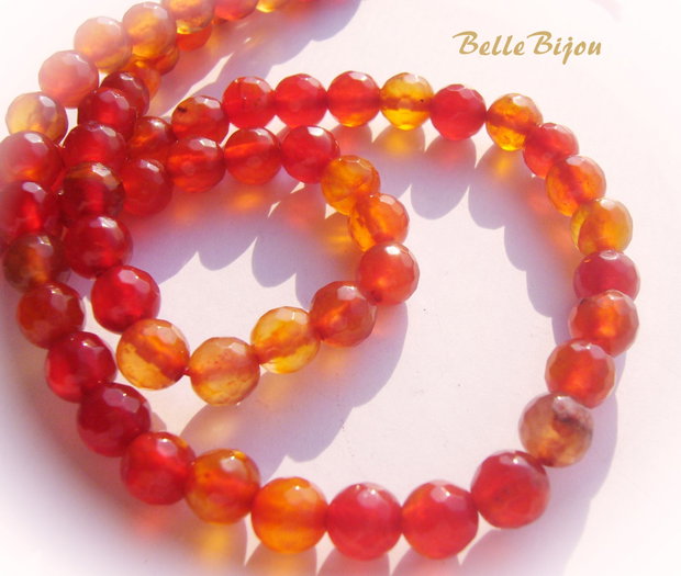 Agate fatetate culoarea carneolului aprox 6.5 mm