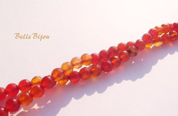 Agate fatetate culoarea carneolului aprox 6.5 mm