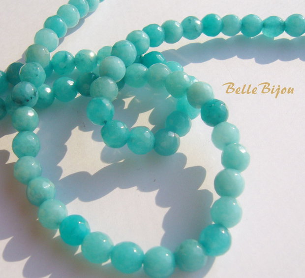 Agate fatetate bleu-vert aprox 6.5 mm