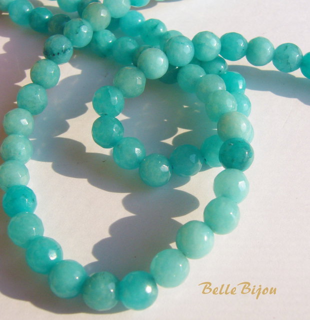 Agate fatetate bleu-vert aprox 6.5 mm
