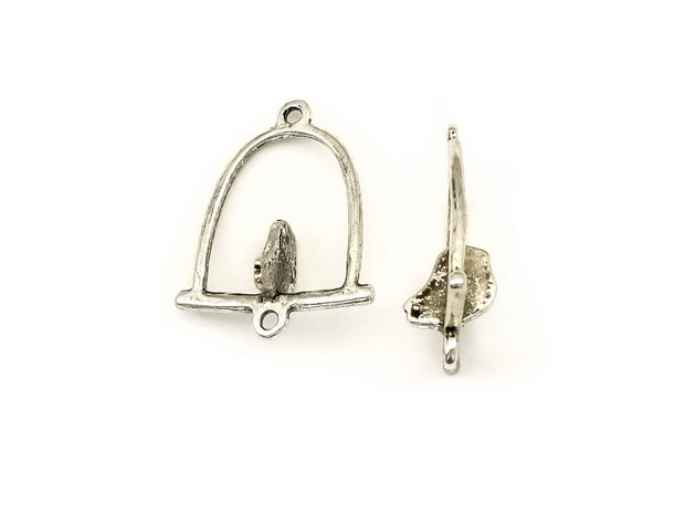 Conector pasare, finisaj argintiu antichizat, 30x24 mm (cod 6-147)