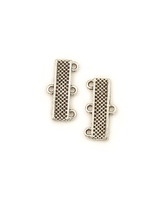 Conector multisir, finisaj argintiu antichizat, 17x8,5 mm (cod 6-152)