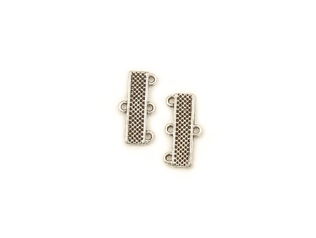 Conector multisir, finisaj argintiu antichizat, 17x8,5 mm (cod 6-152)