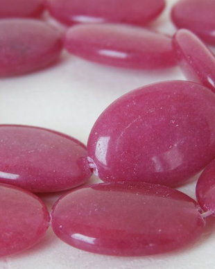 Agate roz inchis ovale