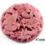 4172 - Pandantiv din rodonit sculptat, dragon si pasarea phoenix