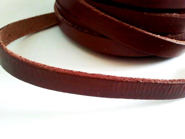 50cm snur plat piele naturala maro 10x2,5mm (ELGE 03)