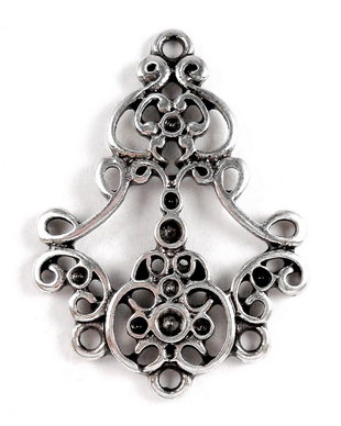 Candelabru, argintiu antichizat, 25x24 mm