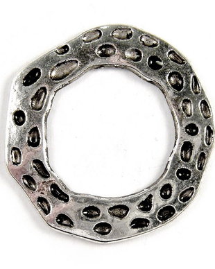 Link din aliaj metalic, argintiu antichizat, 33 mm