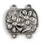Link din aliaj metalic, argintiu antichizat, 24x22 mm