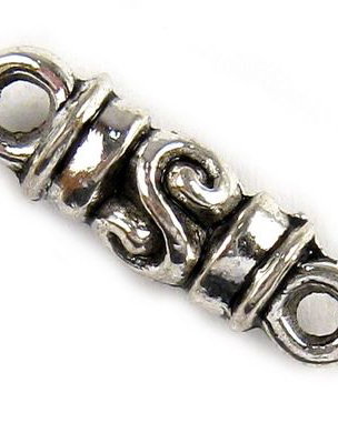 Link din aliaj metalic, argintiu antichizat, 17X5 mm