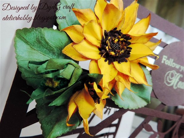 Felicitare handmade " Floarea soarelui"