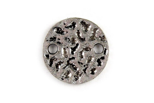 Link din aliaj metalic, argintiu antichizat, 16 mm