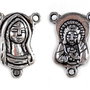 Link din aliaj metalic, argintiu antichizat, 15x20 mm