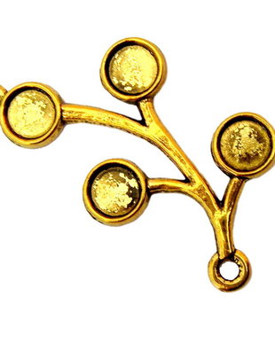 Link din aliaj metalic, auriu, 18x32 mm