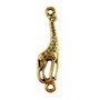 Link din aliaj metalic, auriu antichizat, girafa, 10x23 mm