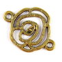 Link din aliaj metalic, auriu antichizat, 26x21 mm