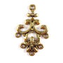 Link din aliaj metalic, auriu antichizat, 23x34 mm