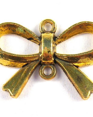 Link din aliaj metalic, auriu antichizat, 21x14 mm