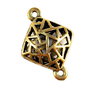 Link din aliaj metalic, auriu antichizat, 17x24 mm