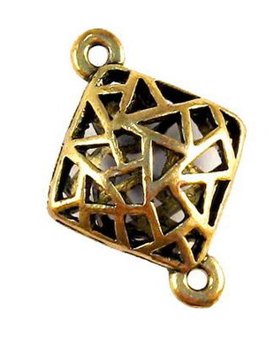 Link din aliaj metalic, auriu antichizat, 17x24 mm