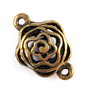 Link din aliaj metalic, auriu antichizat, 14x21 mm