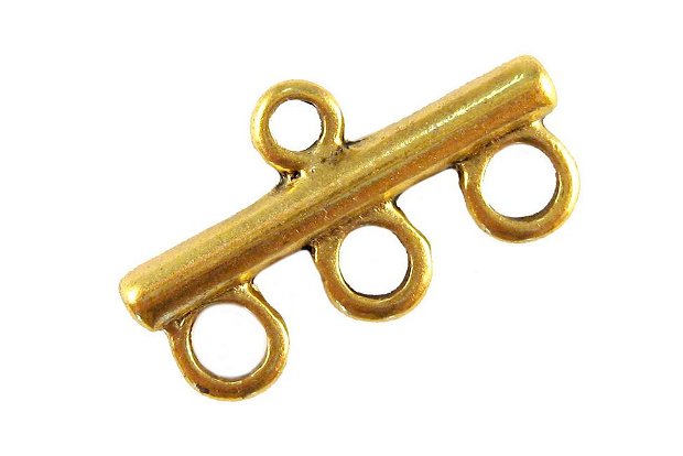 Link din aliaj metalic, auriu antichizat, 12x21 mm