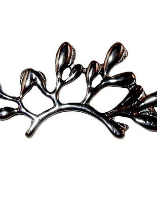 Link din aliaj metalic, negru, 38x18 mm