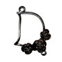 Link din aliaj metalic, negru, 24x38 mm
