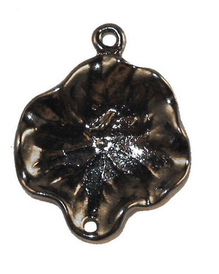 Link din aliaj metalic, negru, 22x28 mm