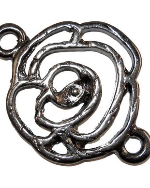 Link din aliaj metalic, negru, 20x27 mm