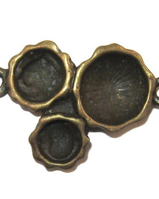 Link din aliaj metalic, bronz, 26x17 mm