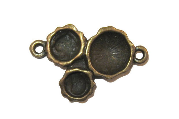 Link din aliaj metalic, bronz, 26x17 mm
