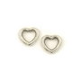 Conector inima, finisaj argintiu antichizat, 10,5x10 mm (cod 6-185)