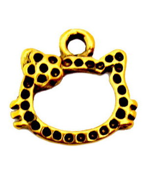 Pandantiv metalic, auriu, 18x16 mm