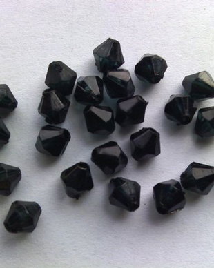 LMA604 - (10 buc) margele acrilice negre 6x5 mm
